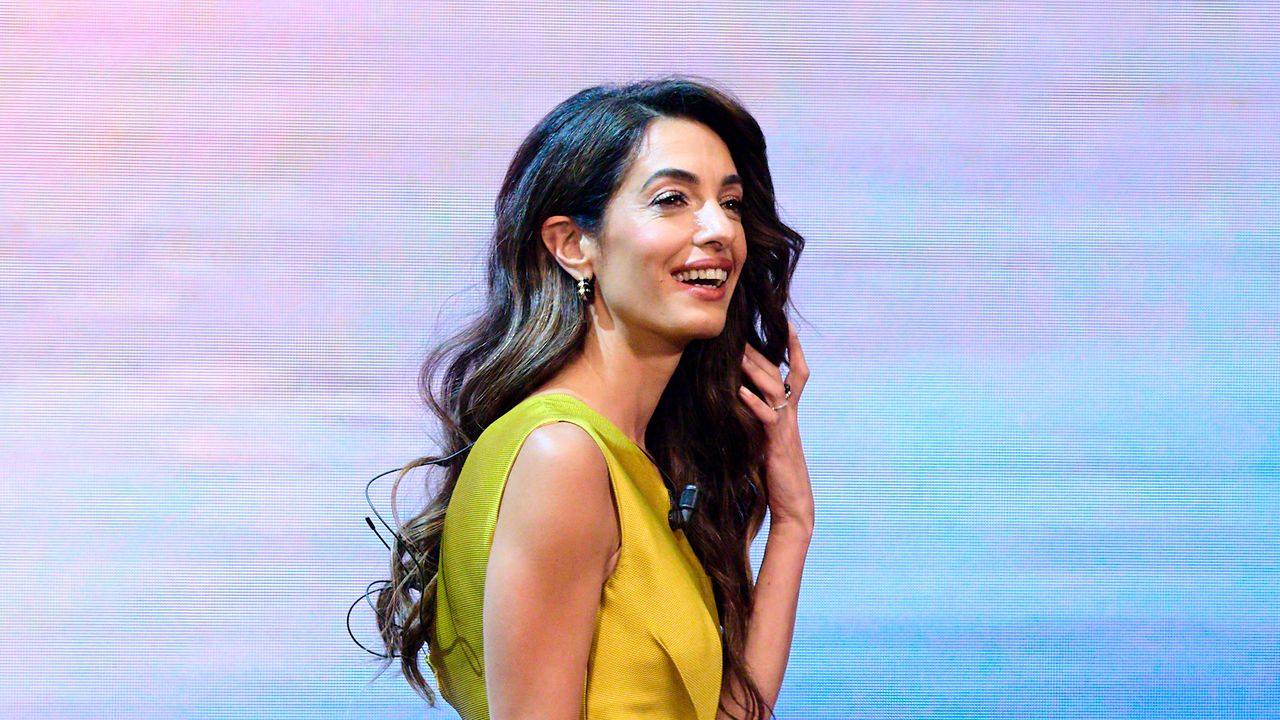 Amal Clooney Channels Rita Hayworth With Bouncy Waves at the 2025 Tony Awards