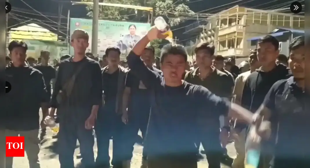 Manipur unrest: Protesters pour petrol over themselves after Meitei leader’s arrest; internet suspended in 5 Imphal districts | India News