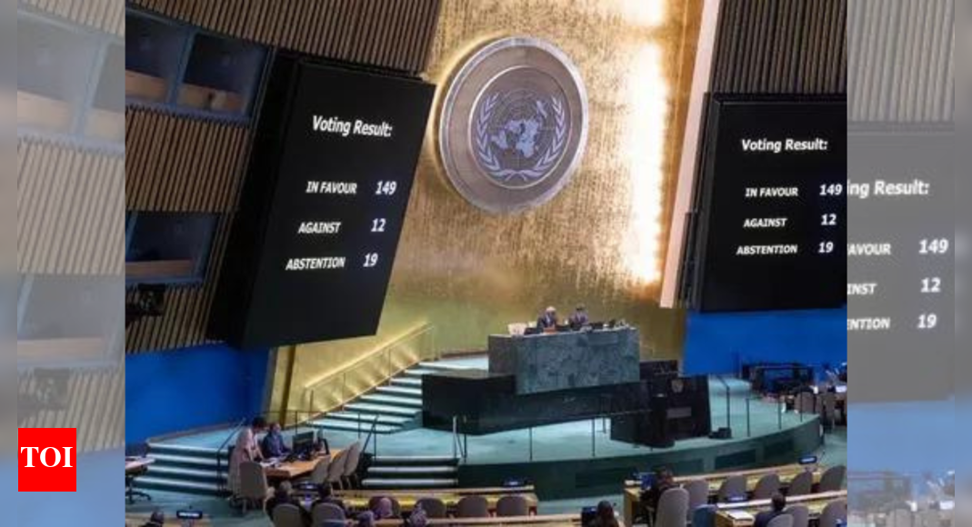 India, 18 others abstain; 149 back UN resolution for Gaza ceasefire | India News India, 18 others abstain; 149 back UN resolution for Gaza ceasefire | India News