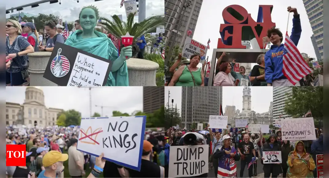 ‘No Kings’ protests: Anti-Trump erupt across US as military parade looms; officials urge calm