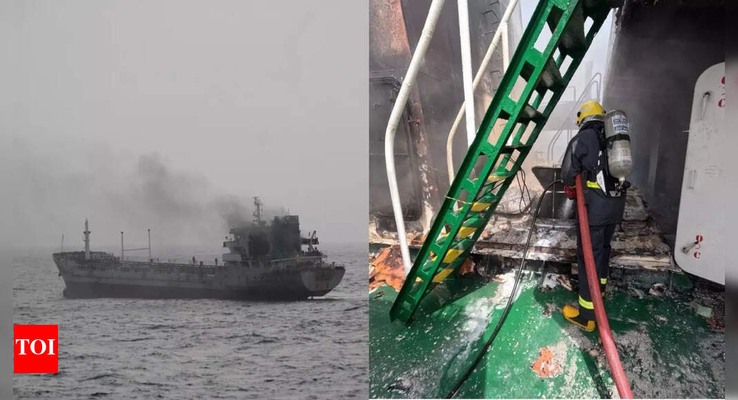 Major fire breaks out in Oman-bound vessel: INS Tabar answers distress call; crew rescued | India News