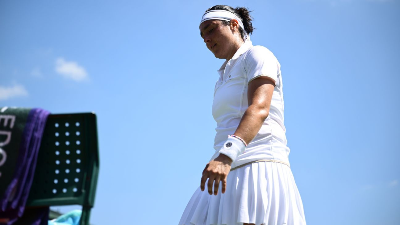 Ons Jabeur retires from first-round match at Wimbledon