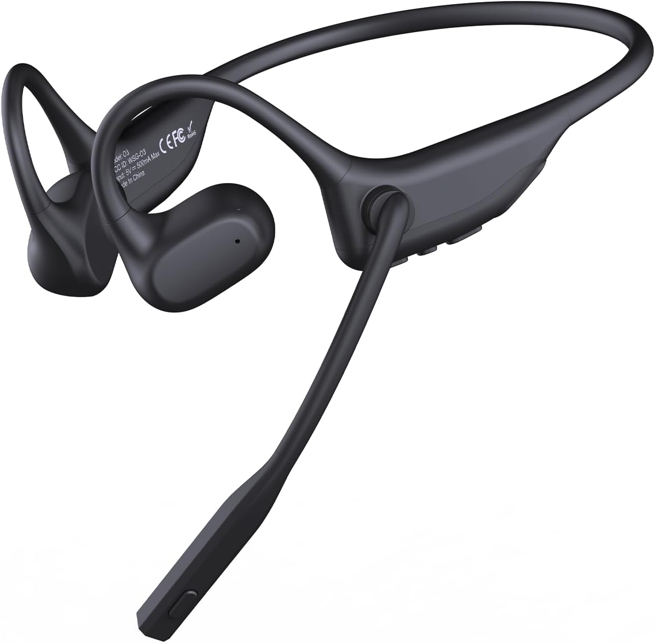 CXK Open Ear Headphones with Mic, Bluetooth Headset with AI Noise Cancellation Microphone Bluetooth 5.3 Air Conduction Headphones Wireless Headset with Mic for Work Call Meeting Driving