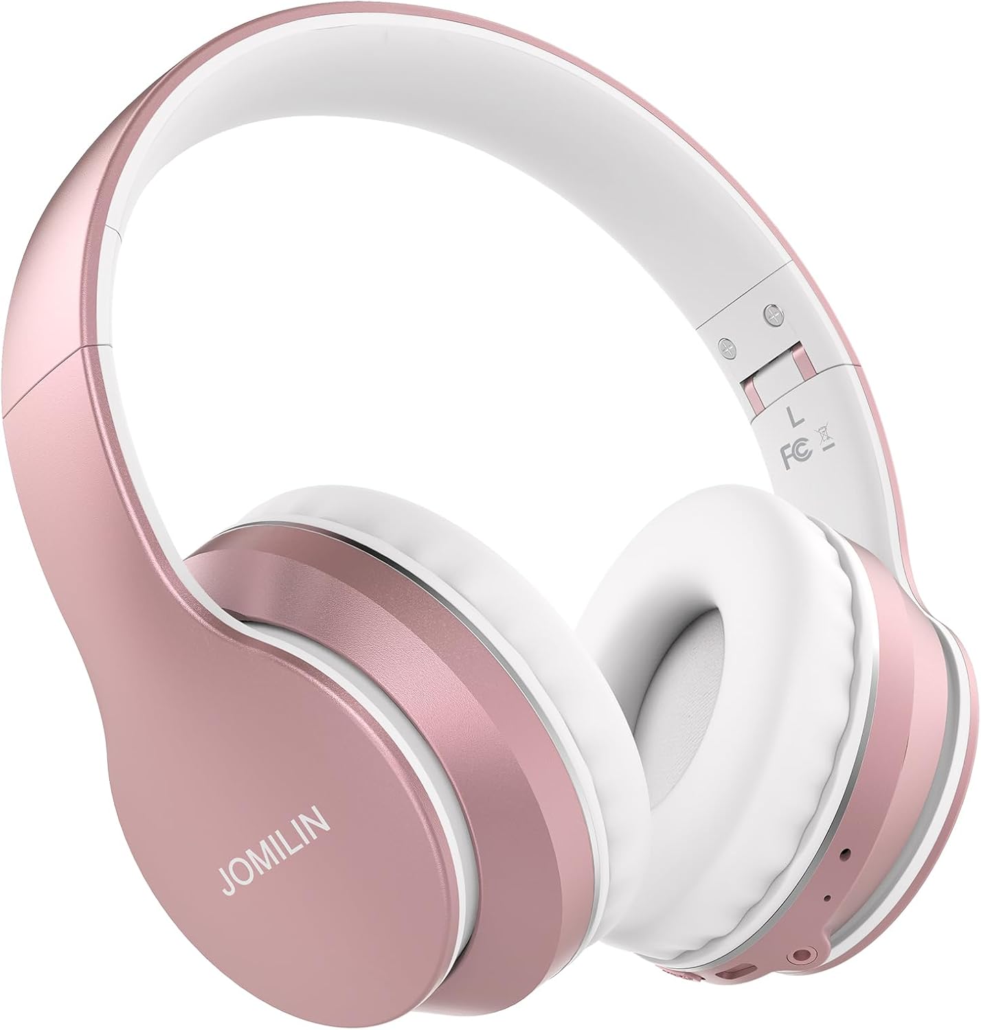 B9 Bluetooth Headphones Over-Ear, 60 Hours Playtime Wireless Headphones with Microphone, Hi-fi Stereo Lightweight Folding Headset, Volume Control for Travel Home Tablet PC Office (Rose Gold)