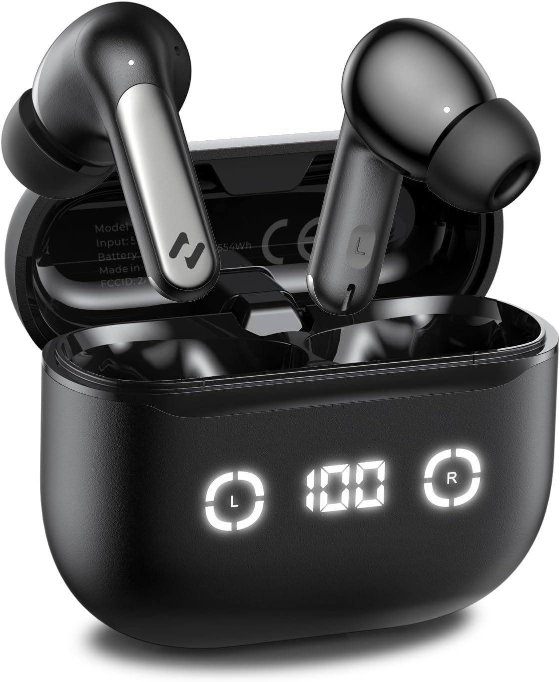 havit Wireless Earbuds Noise Cancelling, Bluetooth 5.4 Headphones with 4 ENC Noise Cancelling Mic, 40H Playtime, in-Ear Bluetooth Ear Buds 7 Preset EQs via App LED Display