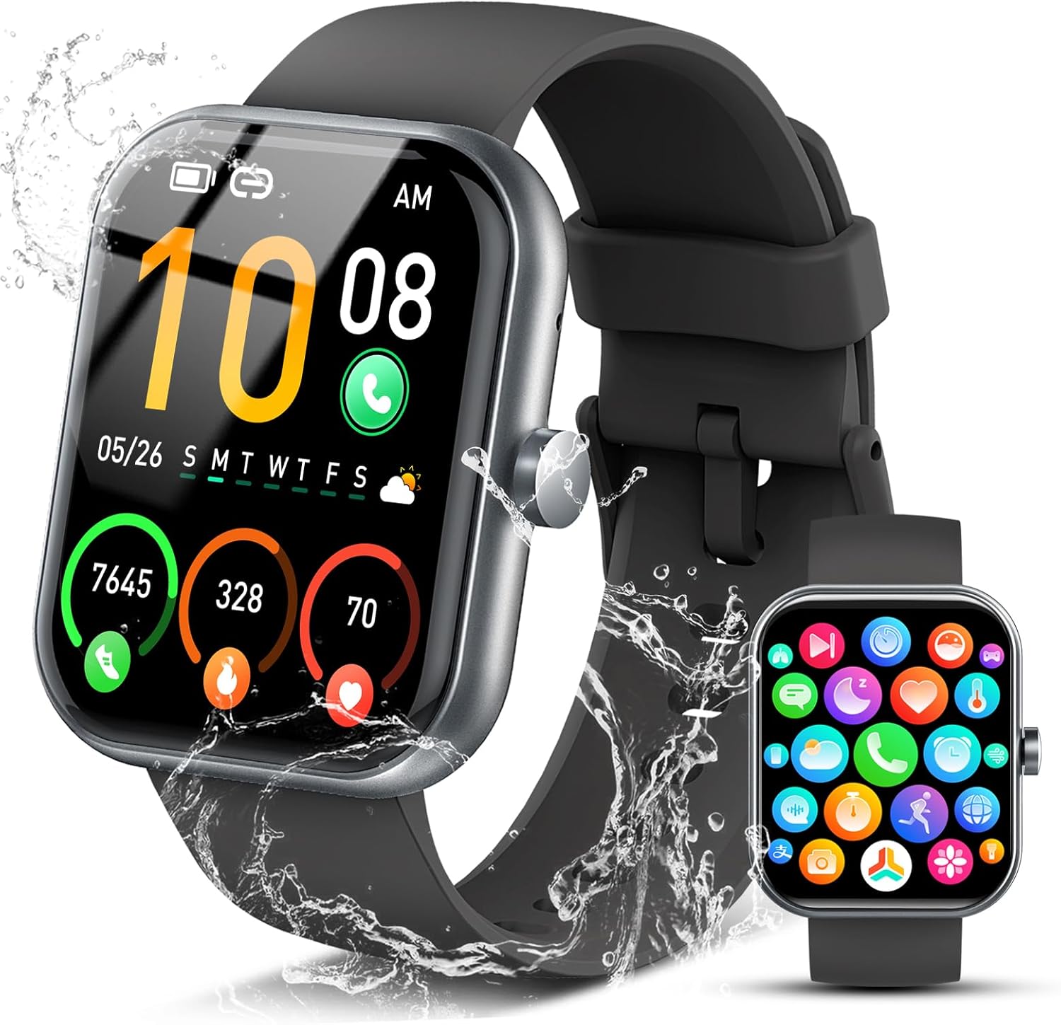 Smart Watch for Men Women, 1.96″ HD Fitness Tracker Running Watch (Answer/Make Call), IP68 Waterproof,Pedometer, Sleep/Step/Activity/Heart Rate Monitor,110+ Sport Mode Smartwatch for iOS Android Phone