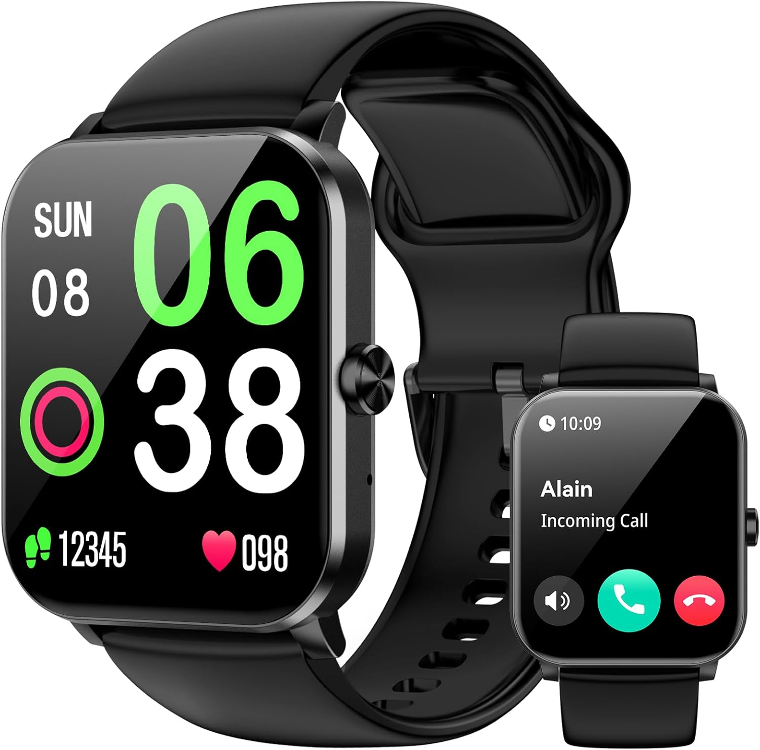Smart Watch, Smartwatches for Men Women, 1.85″ HD Fitness Tracker (Answer/Make Calls), 120+ Sport Modes, Heart Rate/Sleep Monitor, IP68 Waterproof Fitness Watch, Smartwatch for Android iOS