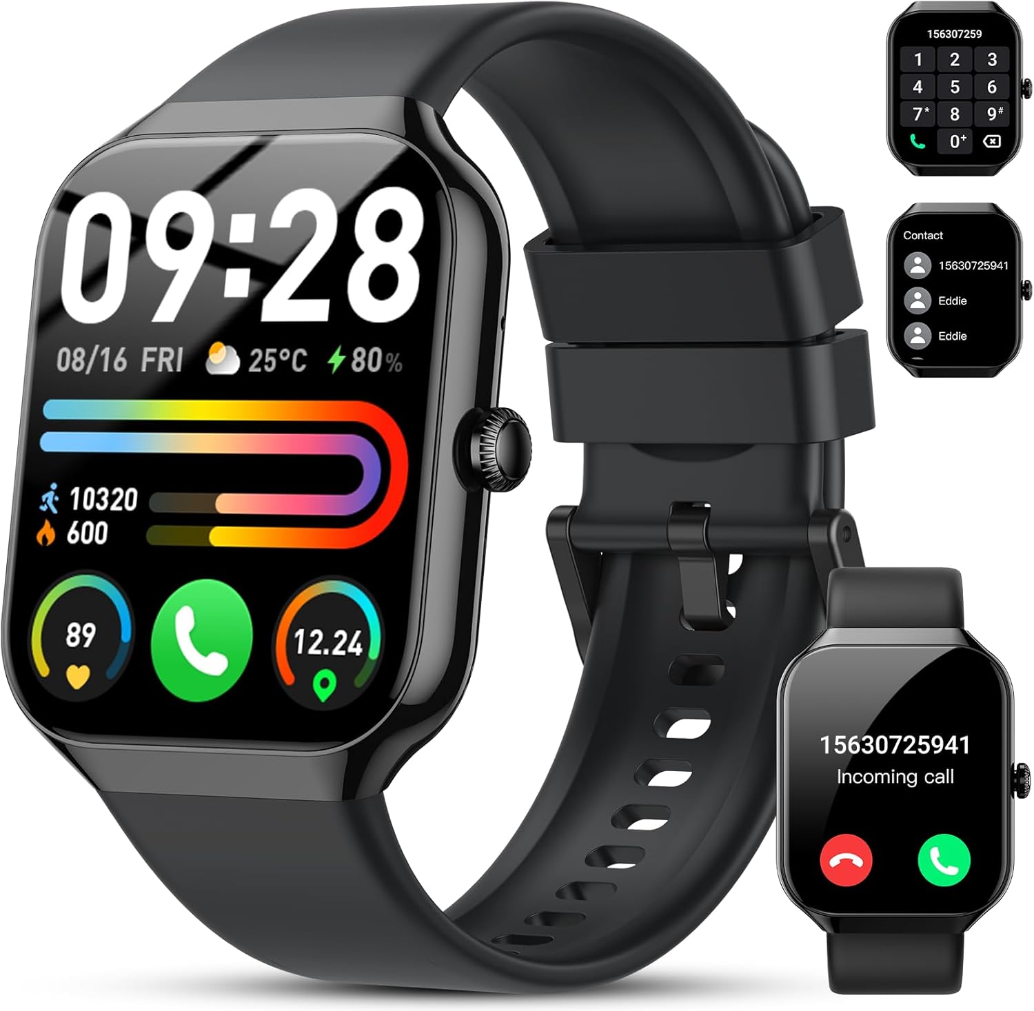 Smart Watch for Men Women(Answer/Make Call), 1.96″ HD Smartwatch, 2025 New Fitness Watch with 112+ Sport Modes, Heart Rate, Sleep Monitor, Pedometer, IP68 Waterproof Activity Tracker for Android iOS
