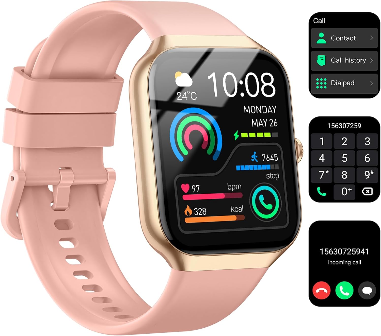 Smart Watch for Women Men (Answer/Make Call), 1.96″HD Smartwatch with Heart Rate/Sleep Monitor/Pedometer, 113+ Sports 2025 New Fitness Tracker, IP68 Waterproof Activity Tracker for Android iOS