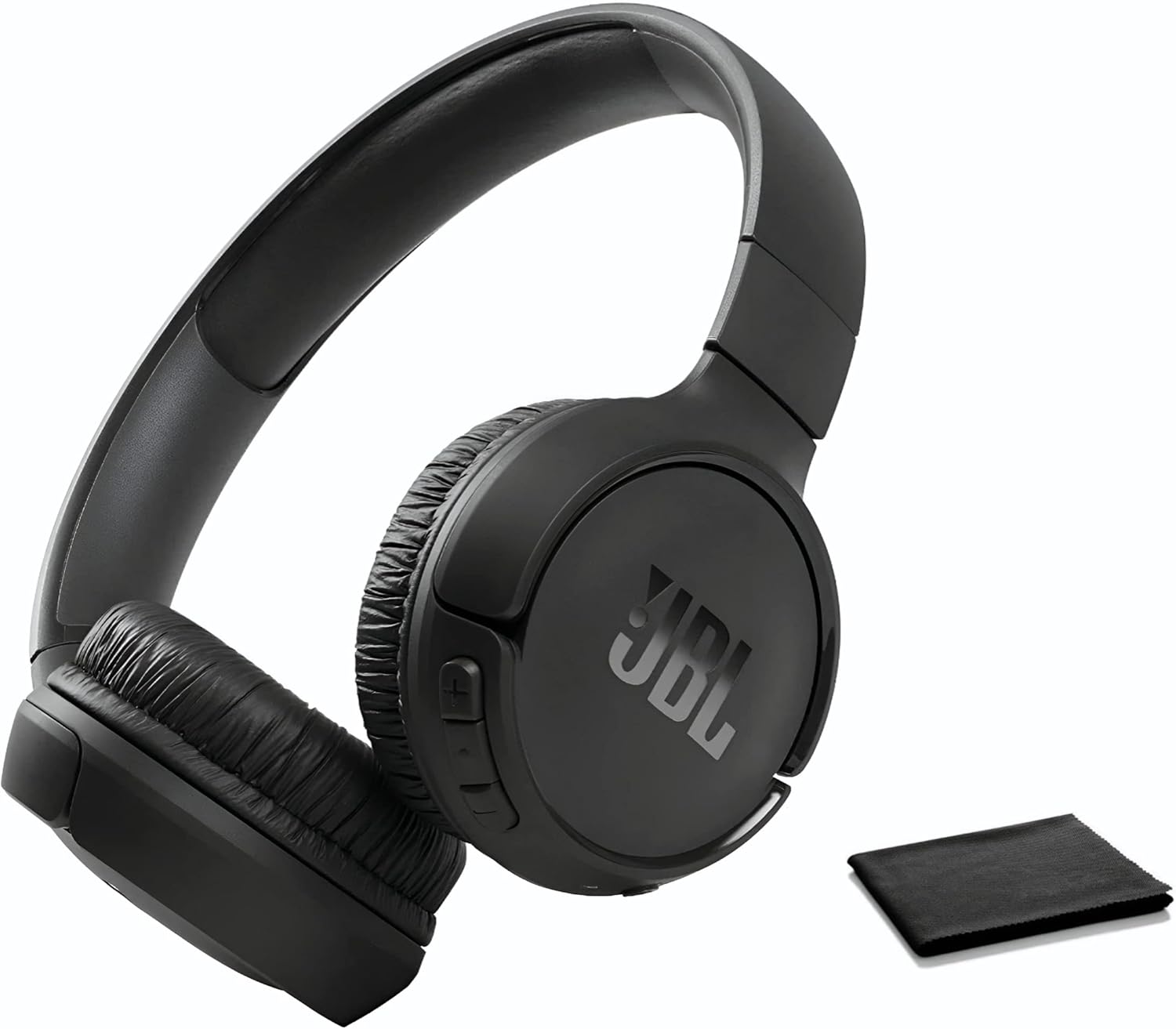 JBL Tune 570BT On-Ear Wireless Bluetooth Headphones with Pure Bass Stereo Sound, Includes Cleaning Cloth – Black(JBLT570BTBLKAM-CC)