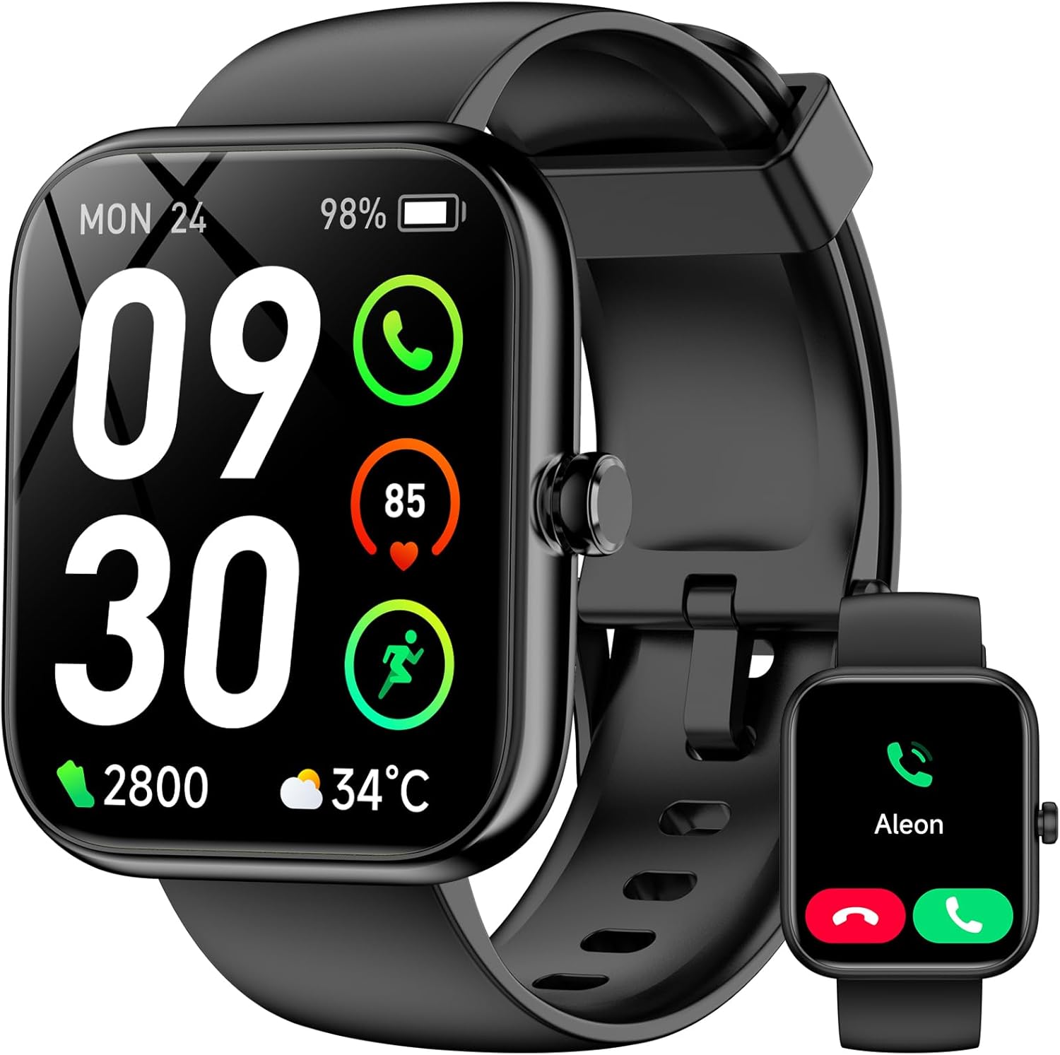 Smart Watch, Smart Watches for Men Women(Answer/Make Call), 1.83″ HD Fitness Tracker with 110+ Sport Modes, Heart Rate, Sleep/Stress Monitor, Pedometer, IP68 Waterproof Fitness Watch for Android & iOS