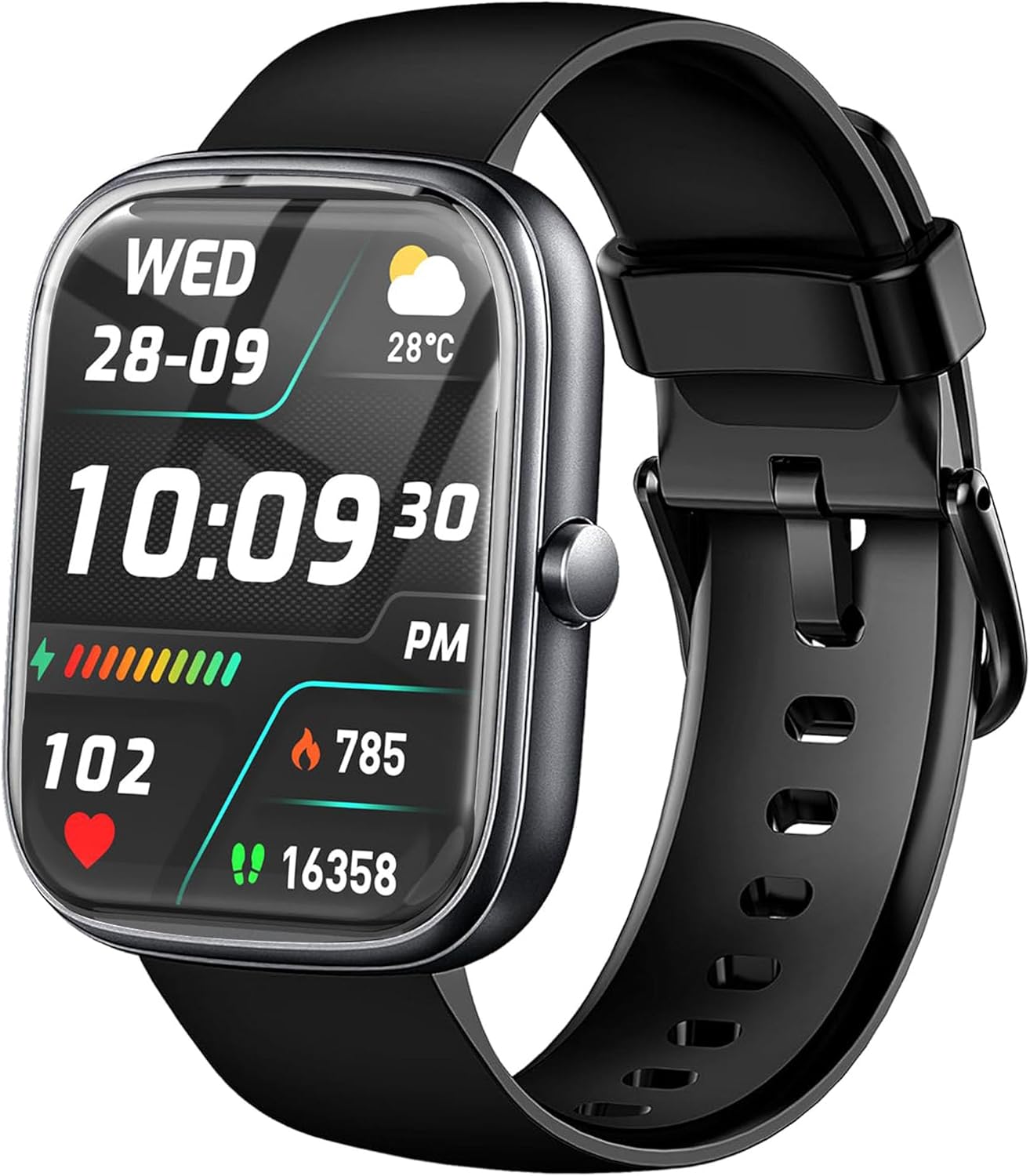 Smart Watches for Women Men, 1.83″ HD Smartwatch with 120 Sports Modes, Heart Rate/Sleep Monitor, IP67 Waterproof, Bluetooth Call & Music Control for iPhone/Android – Black