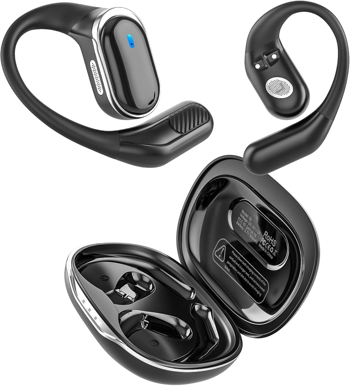 Bluetooth Earbuds Wireless Headphones, 50Hrs Playtime Stereo Sound Earphones with IPX7 Waterproof Open Ear Buds, Ideal for Fitness, Travel