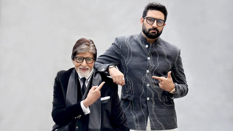 Amitabh Bachchan Bows to Abhishek Bachchan Celebrates His 25 Year Bollywood Journey