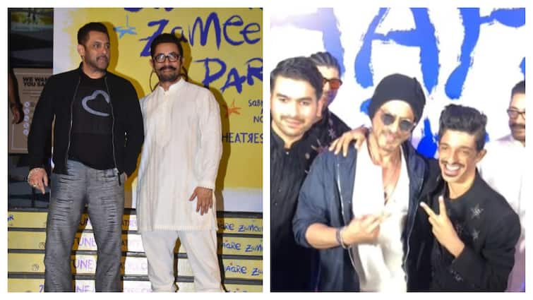 Shah Rukh Khan And Salman Khan Join Aamir Khan At Sitaare Zameen Par Star-Studded Premiere. Watch Video