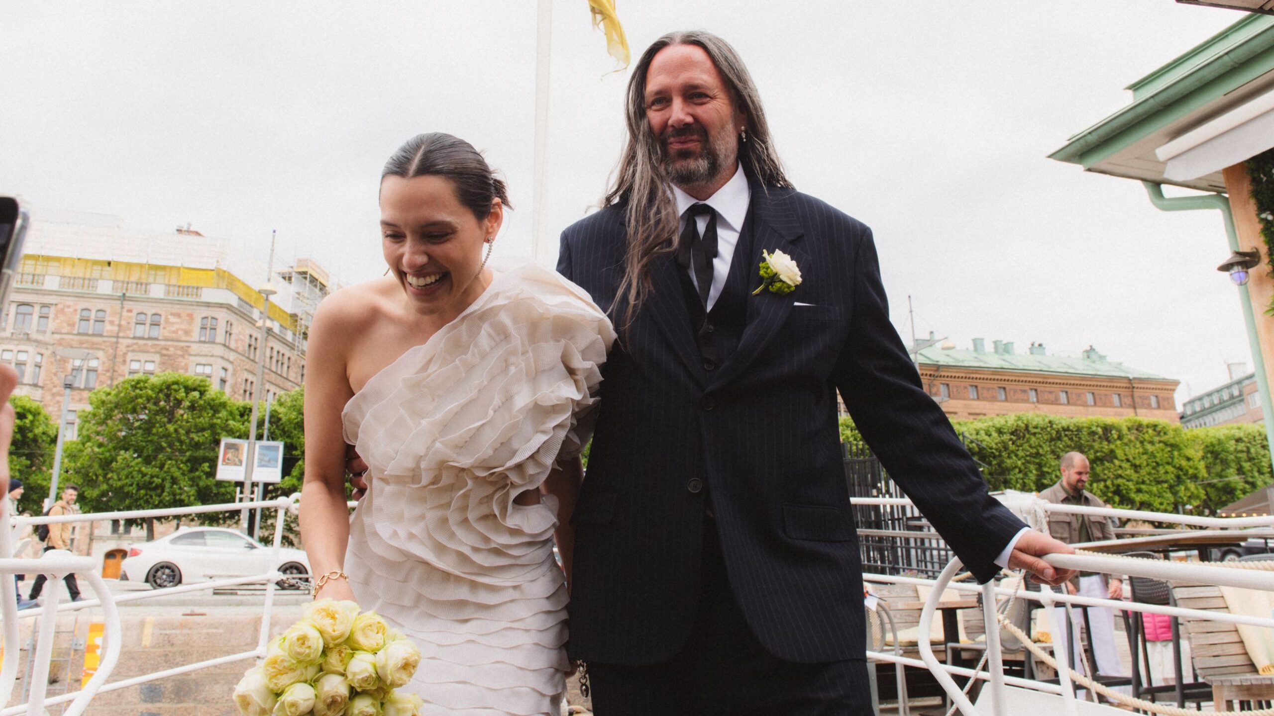 This Scandi Bride Wore A “Quietly Rebellious” Dress For Her Stockholm Wedding – And Arrived By Steamboat