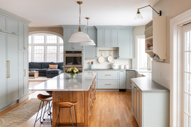 Bright and Open With a Warm Walnut Island Bright and Open With a Warm Walnut Island