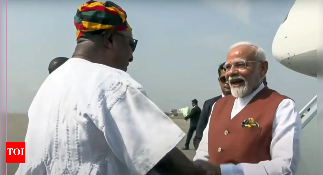 Five-nation tour: Modi becomes first PM to visit Ghana after 30 years; receives warm welcome from President Mahama at airport | India News