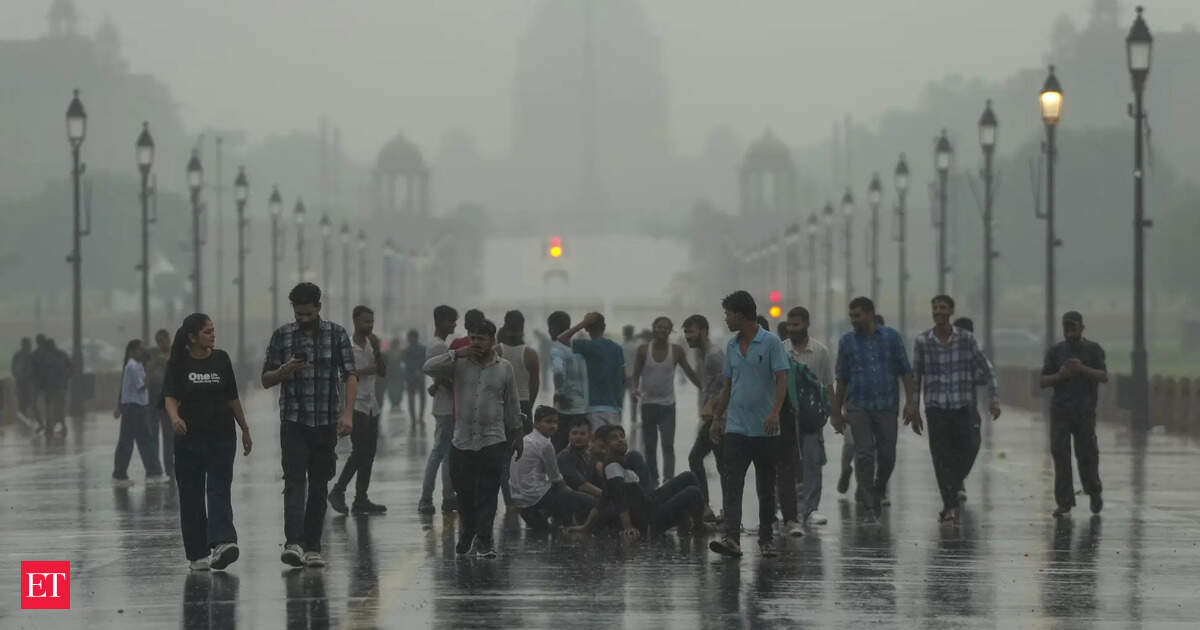 Delhi Weather Today: Heavy rain lashes parts of National Capital amid IMD’s yellow alert