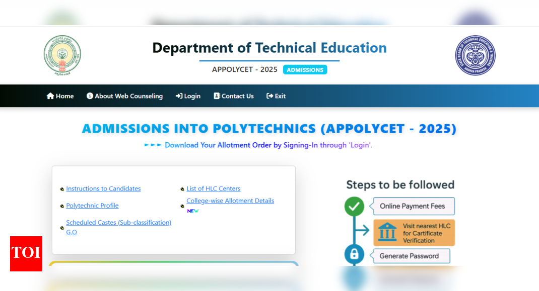 AP POLYCET seat allotment result 2025 released at polycet.ap.gov.in: Direct link to download scorecards here