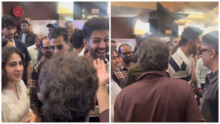 Kartik Aaryan Attends ‘Metro…In Dino’ Premiere, Embraces Sara Ali Khan Amid Fan Frenzy; WATCH