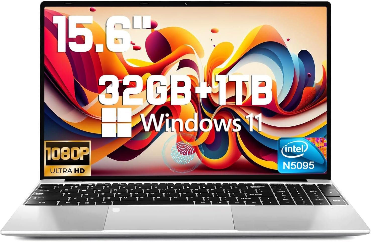 2025 Latest Windows 11 Laptop 15.6”, 1TB SSD 32GB Dual-Channel RAM, Intel Quad-Core Processor(Max 2.9GHz), 1080P FHD Display, Backlit Keyboard, Fingerprint, Webcam, Mini-HDMI, WiFi5&BT5, TF Card Slot 2025 Latest Windows 11 Laptop 15.6”, 1TB SSD 32GB Dual-Channel RAM, Intel Quad-Core Processor(Max 2.9GHz), 1080P FHD Display, Backlit Keyboard, Fingerprint, Webcam, Mini-HDMI, WiFi5&BT5, TF Card Slot