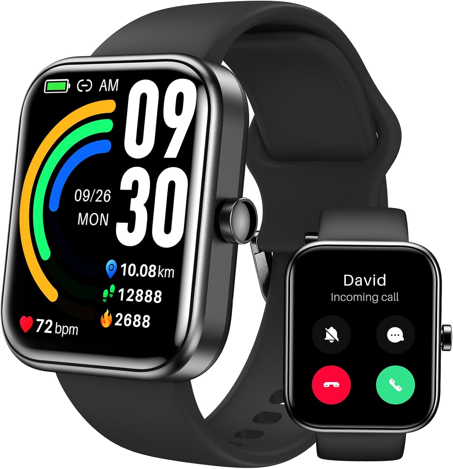 TOZO S3 Smart Watch for Men Women for iPhone&Android, 1.83″ Fitness Tracker Bluetooth Call [Answer/Make], IP68 Waterproof Sleep Monitor, 100+ Sport Modes Black