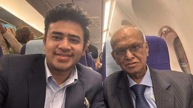 Narayana Murthy Quip During Flight Chat With Tejasvi Surya Only PM Modi Works 100 Hours A Week