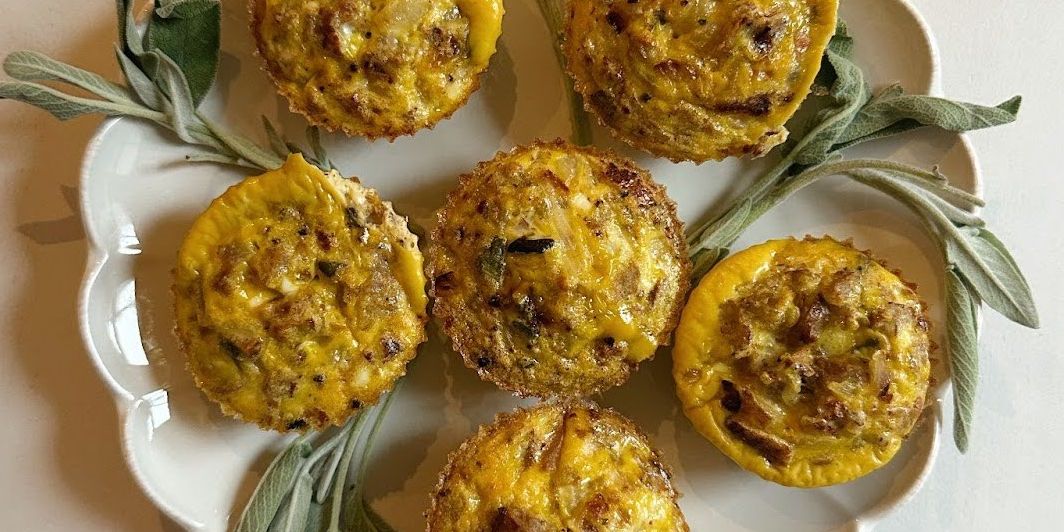 Caramelized Onion & Chicken Sausage Egg Bites With Sweet Potato ‘Crust’ Recipe