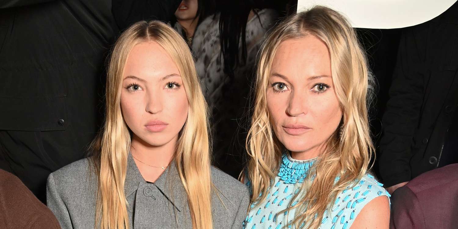 Kate Moss and Lookalike Daughter Lila Twin in Bikinis