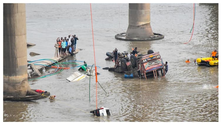 9 Killed As Moving Trucks, Tankers Plunge Into River After Bridge Collapse In Gujarat: Video