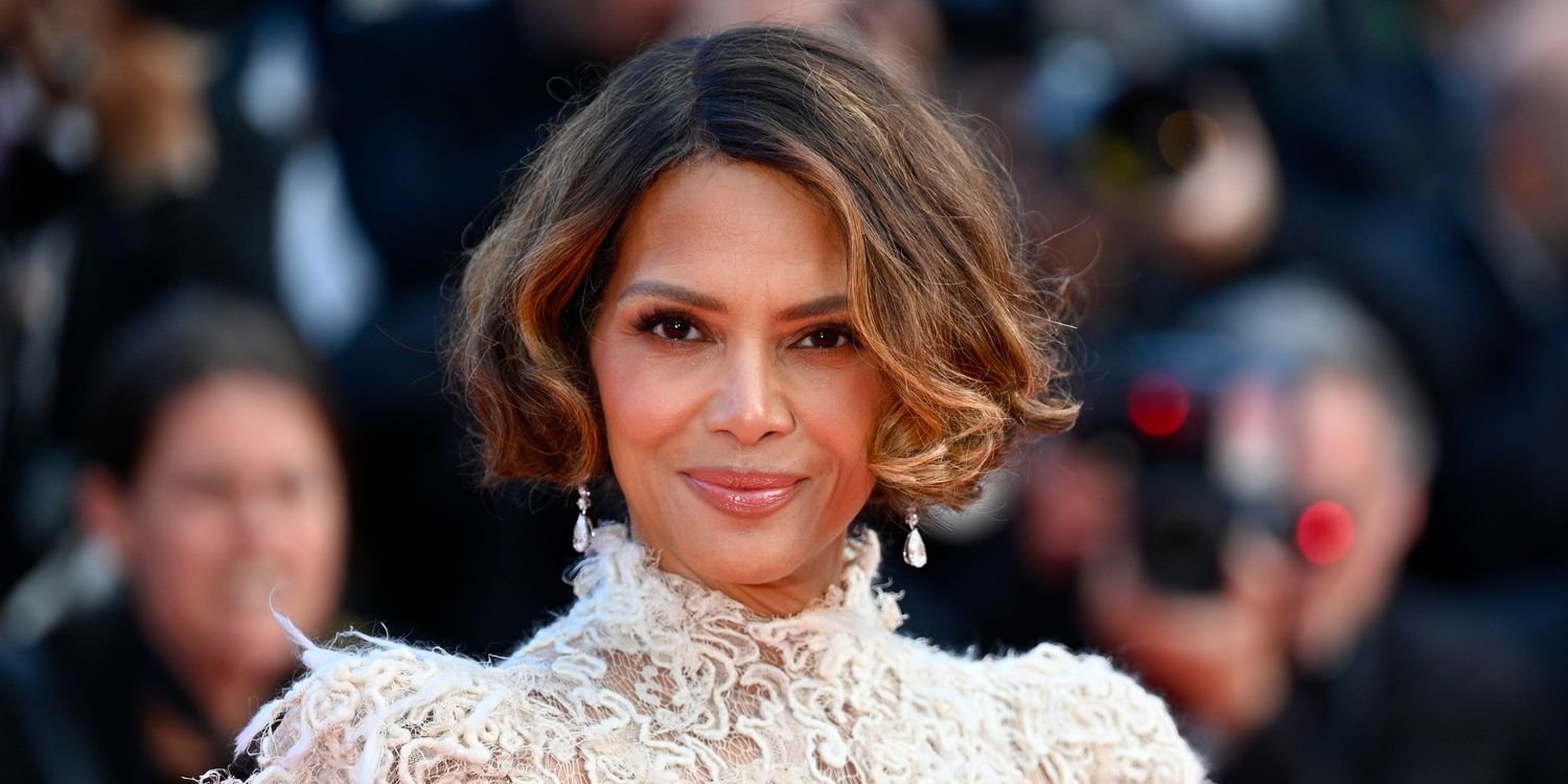 Halle Berry Pairs a Plunging One-Piece with Outrageously Big Hat