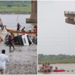 Watch: Rescue teams try to pull out truck after Gujarat bridge collapse; 10 dead, several injured | India News