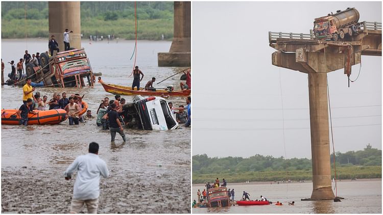 Vadodara  mahisagar River Bridge Collapse: Death Toll Goes Up Bhupendra Patel Announces Ex-gratia – Amar Ujala Hindi News Live